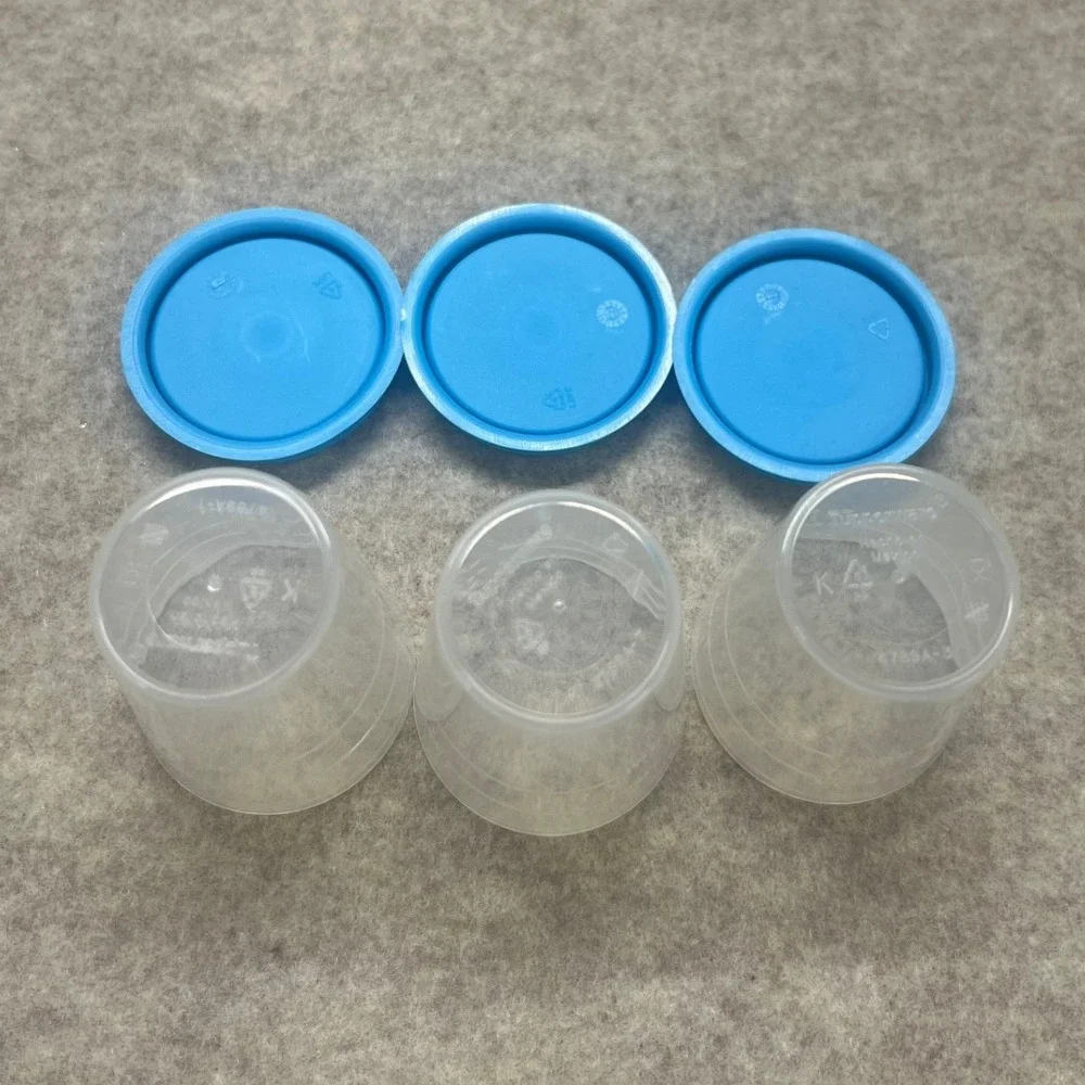 Tupperware Mini Midget Containers Set of 3‎ 2oz Clear Blue New 4789A